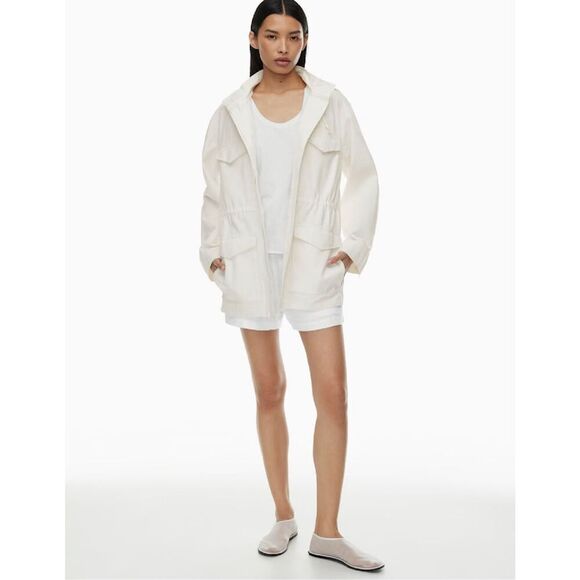 The Group Babaton White Military Utility Nook Jacket Size Small Pockets Button U - Picture 2 of 14